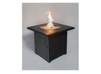 28' Matte Black Propane Fire Pit Table