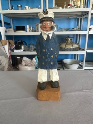Vintage Sea Captain Wood Carved Figurine