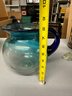 Hand Blown Vintage Turquoise Pitcher
