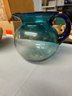 Hand Blown Vintage Turquoise Pitcher