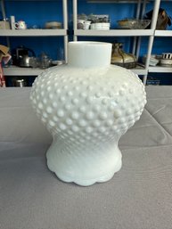 Colonial Style Milk Glass Hobnail Scalloped Shade