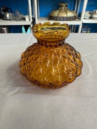 Amber Quilted Glass Hurricane Lamp Shade