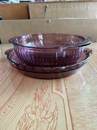 Lot Of 2 Purple Pyrex Dishes