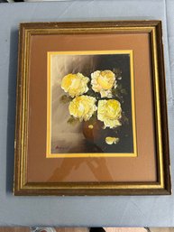 Vintage Signed Painting Matted And Framed