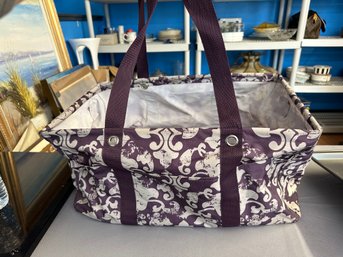 Purple And White Thirty One Bag