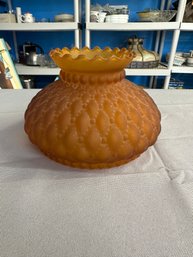 Vintage Amber Quilted Glass Shade