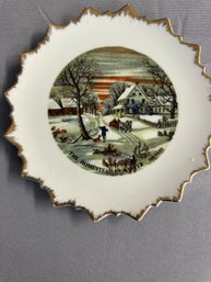 Vintage Currier & Ives Decorative Plate
