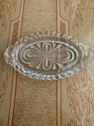 Vintage Oval Clear Glass Dish