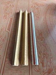 Lot Of 3 Vintage Architecture Drafting Rulers