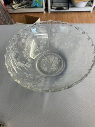 Vintage Etched Scallop Edge Bowl