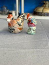 Lot Of 2 Figurines - Chicken And Rooster