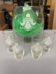 Large Glass With Set Of 4 Smaller Glasses - Tequila Sauza