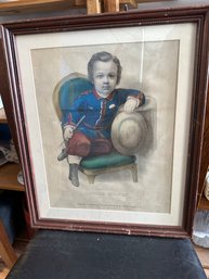 Vintage Little Manly Print Matted And Framed