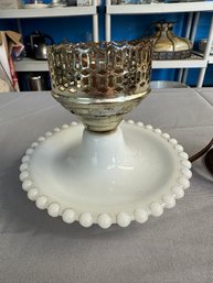 Vintage White Milk Glass Lamp Base