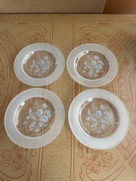 Set Of 4 Vintage Avon Hummingbird Salad Plates