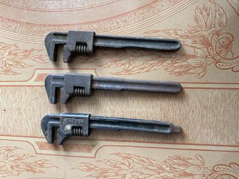 Lot Of 3 Vintage Adjustable Wrenches