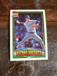 1991 Topps 1990 Record Breaker Nolan Ryan Baseball Card #6
