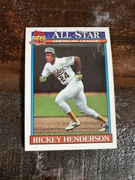 1991 Topps All Star American League Rickey Henderson Baseball Card #391