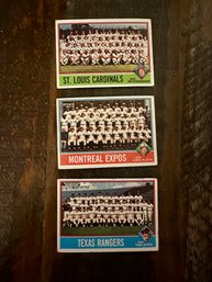 Lot Of 3 1976 Topps Team Checklist Baseball Cards