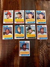 Lot Of 9 1974 Topps Traded Baseball Cards