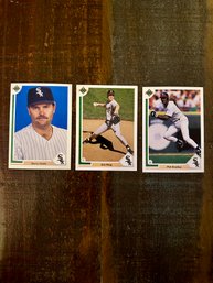 Lot Of 3 1991 Upper Deck White Sox Baseball Cards