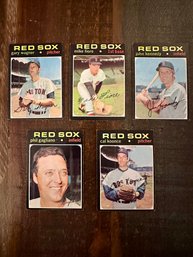 Lot Of 5 1971 Topps Red Sox Baseball Cards