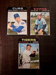 Lot Of 3 1971 Topps Baseball Cards