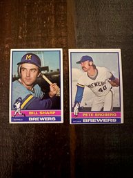 Lot Of 2 1976 Brewers Baseball Cards