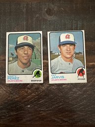 Lot Of 2 1973 Topps Atlanta Braves Baseball Cards