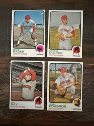 Lot Of 4 1973 Topps Houston Astros Baseball Cards