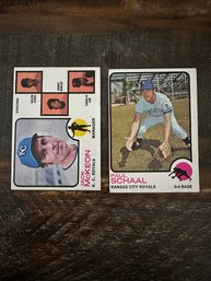 Lot Of 2 1973 Topps Kansas City Royals Baseball Cards