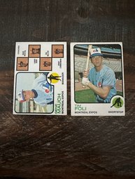 Lot Of 2 1973 Topps Montreal Expos Baseball Cards