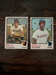 Lot Of 2 1973 Topps Texas Rangers Baseball Cards