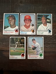 Lot Of 5 1973 Topps Baseball Cards