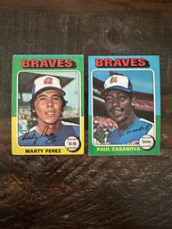 Lot Of 2 1975 Topps Braves Baseball Cards