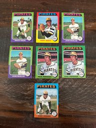Lot Of 7 1975 Topps Pirates Baseball Cards