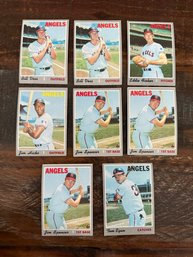 Lot Of 8 1970 Topps Angels Baseball Cards