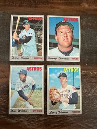 Lot Of 4 1970 Topps Astros Baseball Cards