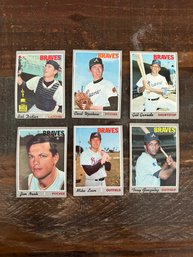 Lot Of 6 1970 Topps Braves Baseball Cards