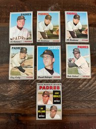 Lot Of 7 1970 Topps Padres Baseball Cards