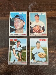 Lot Of 4 1970 Topps Red Sox Baseball Cards
