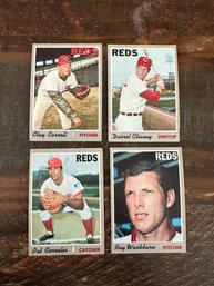 Lot Of 4 1970 Topps Reds Baseball Cards