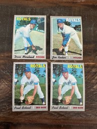 Lot Of 4 1970 Topps Royals Baseball Cards