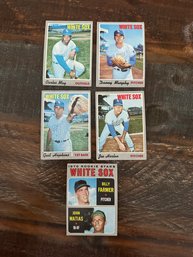Lot Of 5 1970 Topps White Sox Baseball Cards
