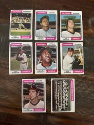 Lot Of 8 1974 Topps Angels Baseball Cards