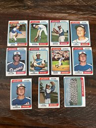 Lot Of 11 1974 Topps Atlanta Braves Baseball Cards