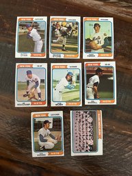 Lot Of 8 1974 Topps New York Mets Baseball Cards