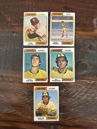 Lot Of 5 Topps San Diego Padres Baseball Cards