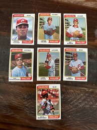 Lot Of 7 1974 Topps Phillies Baseball Cards