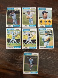 Lot Of 7 1974 Topps Kansas City Royals Baseball Cards